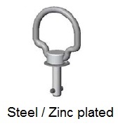 50E18-*AGV - Folding bail handle stud - steel/zinc plated