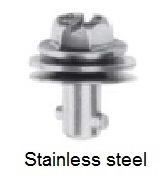 991S01-*-1BP - Hex head slotted recess stud - stainless steel