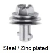 991S01-*-1AGV - Hex head slotted recess stud - steel/zinc plated